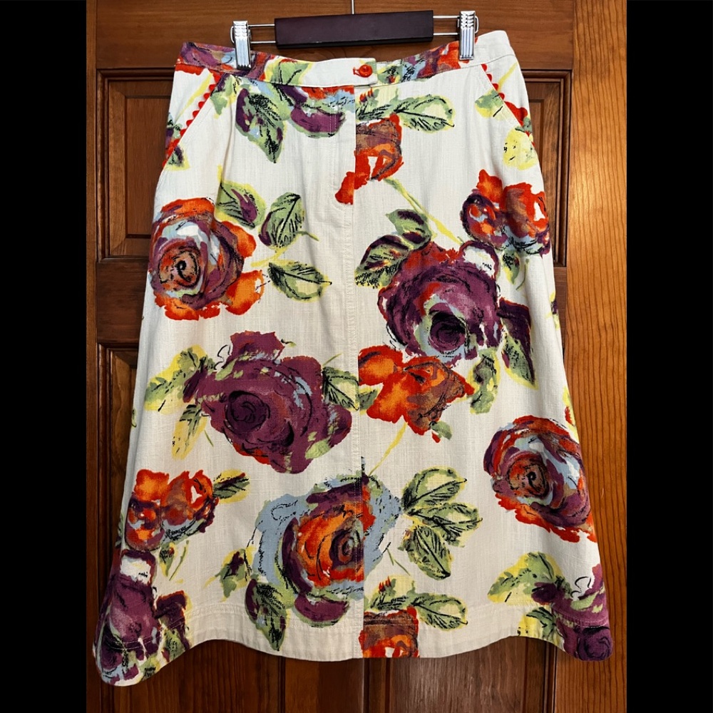 J Jill women’s size 8 cotton linen floral skirt